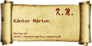 Kántor Márton névjegykártya