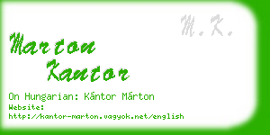 marton kantor business card