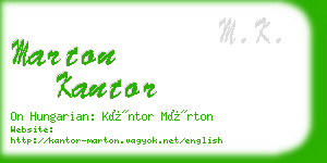 marton kantor business card